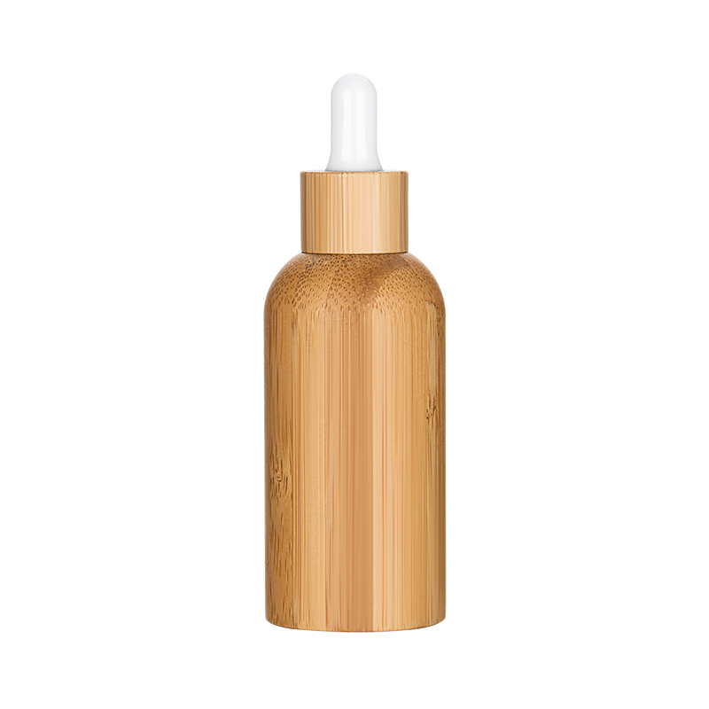 Bamboo Cosmetic Packaging 15ml 30ml 50ml 100ml Perfume White Opal Glass Lotion Bottle with Bamboo Cap
