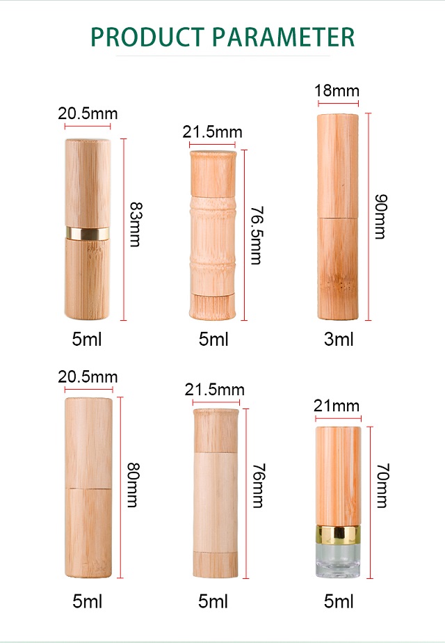 cosmetic bamboo lipstick tube