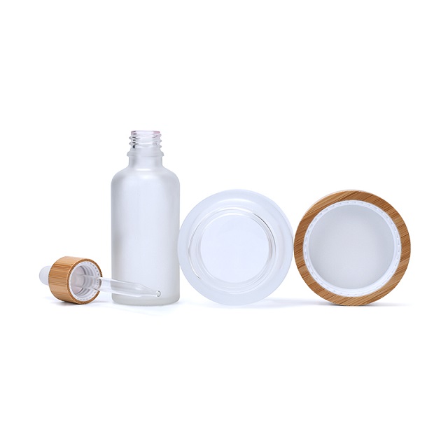Glass Dropper Bottles and Glass Jar with Bamboo Lid