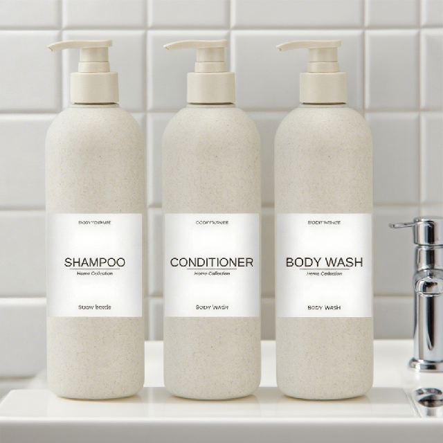 250ml Wheat Straw Biodegradable modern shower soap cream Shampoo lotion pump plastic bottles