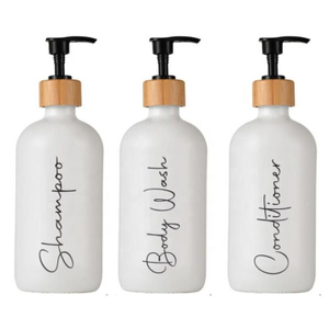 White Plastic Pump Dispenser Shampoo Bottle