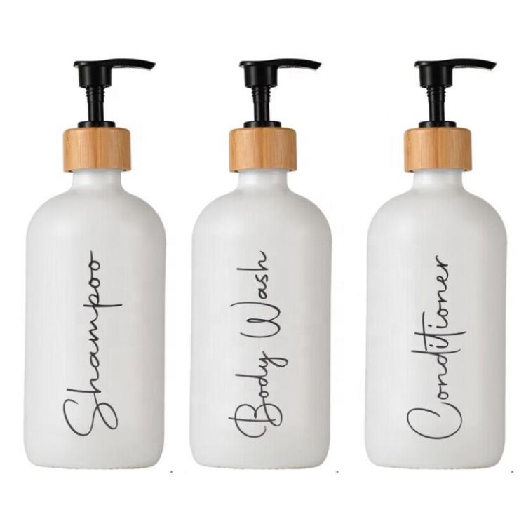 White Plastic Pump Dispenser Shampoo Bottle