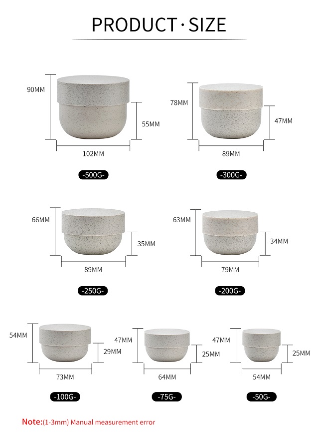Eco Friendly Wheat Straw Cosmetic Containers