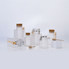 Frosted ABS Plastic Bath Salt Packaging Jars With Wood Spoon And Cork Lid