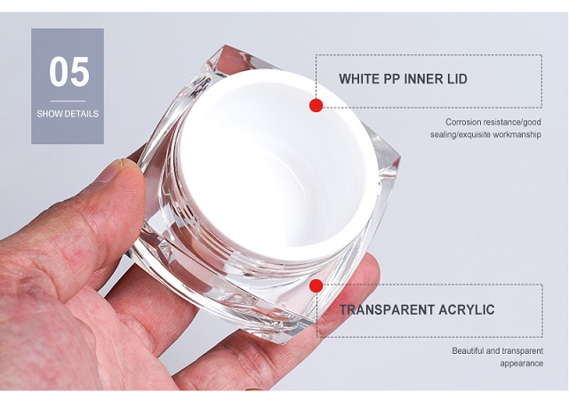 Empty Luxury square Acrylic Cosmetic Packaging