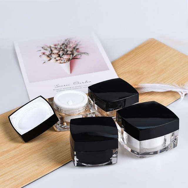 Empty Luxury square Acrylic Cosmetic Packaging 5g 10g 15g 30g 50g 