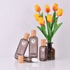 Custom Logo Glass Skincare Packaging Square Glass Cream Jar 30ml 50ml 100ml 120ml Light Grey Glass Toner Lotion Serum Bottle