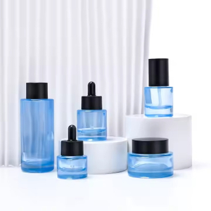 Custom Logo Thick Bottom 10ml 30ml 50ml 120ml Flat Shoulder Glass Essence Face Serum Essential Oil Dropper Bottle with Black Cap