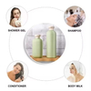 Brand Eco-friendly Soft Cosmetic Packaging Body Wash 200ml 300ml 400ml 500ml HDPE Green Plastic Shampoo Bottle With Bamboo Lid