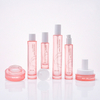 Cosmetic 30g 50g Pink Glass Cream Jar 30ml 50ml 100ml Pink Glass Bottle for Skin Care Foundations Serums Cream