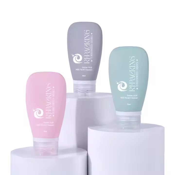 1OZ 2OZ 3OZ Silicone Travel Bottles Leak Proof Squeezable Refillable Travel WHITE PINK GREEN Cosmetic Lotion Soft Tube with Hook