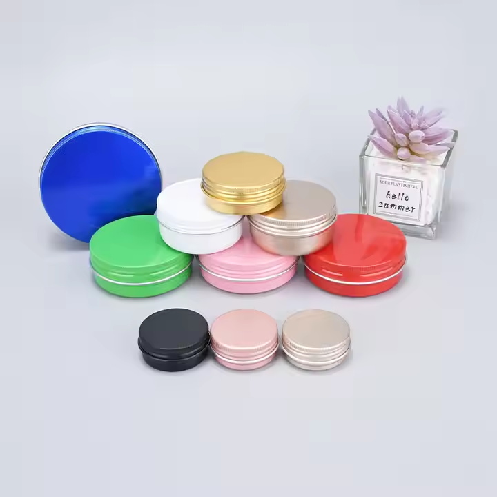 30g 50g 100g Screw Top Metal Containers Aluminum Jar Tin Can with Lids