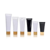 Empty Cosmetic Cream Container 50ml 60ml 80ml 100ml 120ml 150ml White Black Soft Squeeze Plastic Tube with Natural Bamboo Lid