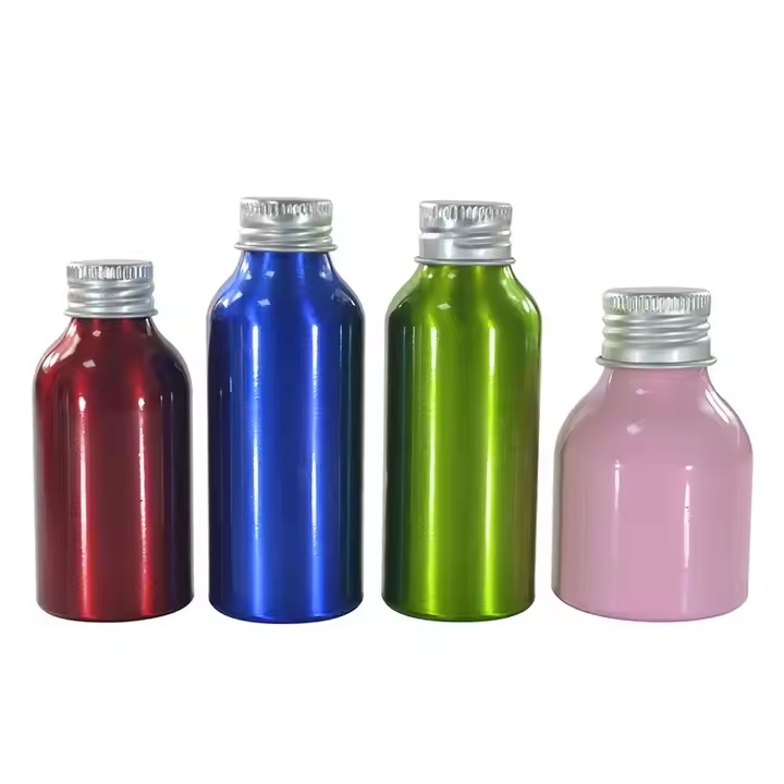 High Quality 50ml 100ml 150ml 200ml 250ml 500ml Empty Cosmetic Essential Oil Shampoo Aluminum Bottles With Screw Lid