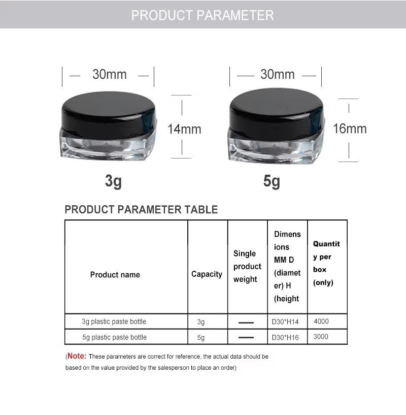 Plastic PS Cosmetic Eye Cream Jar Face Cream Container size