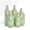 Brand Eco-friendly Soft Cosmetic Packaging Body Wash 200ml 300ml 400ml 500ml HDPE Green Plastic Shampoo Bottle With Bamboo Lid