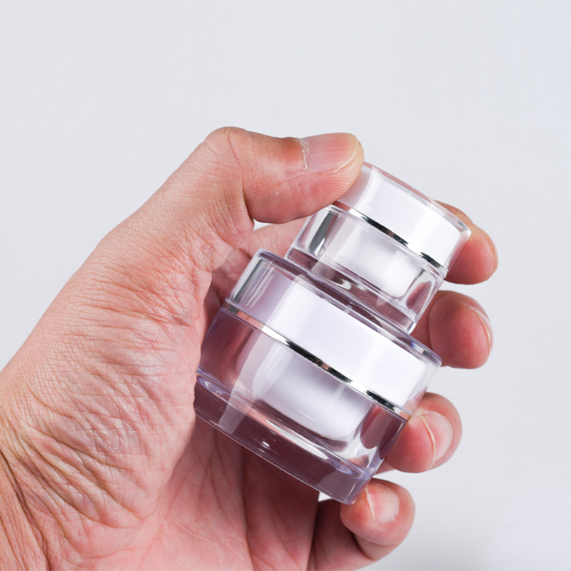 5g 15g 30g 50g High Quality Acrylic Cream Container Empty clear Round Double Wall Plastic Eye Face Cream Jar
