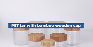 PET Plastic Jar with Bamboo Lid