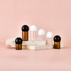 Wholesale Transparent Brown 1ml 2ml 3ml Small Ball Cap Essential Oil Bottle Empty Facial Care Cosmetic Packaging Container