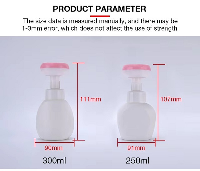 250ml 300ml Flower Shaped Hand Washing Cleanser Fluid Packaging Liquid Soap Dispenser Bubble Hand Soap Foam Pump Bottle