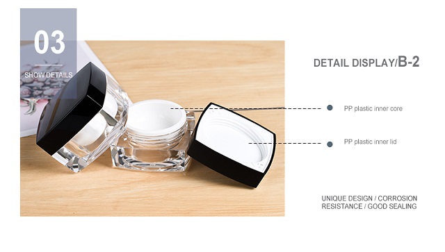 Empty Luxury square Acrylic Cosmetic Packaging