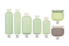 Brand Eco-friendly Soft Cosmetic Packaging Body Wash 200ml 300ml 400ml 500ml HDPE Green Plastic Shampoo Bottle With Bamboo Lid