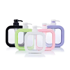 Square Shaped White liquid soap bottles body lotion bottle with pump