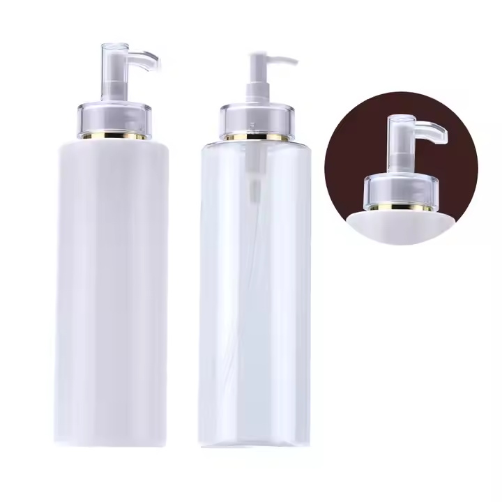 Luxury Shampoo Plastic Bottle 100ml 150ml 200ml 300ml 500ml Refillable Body Lotion PET Plastic Bottle with Pump