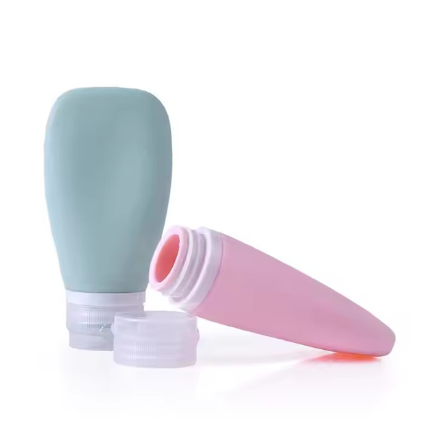 1OZ 2OZ 3OZ Silicone Travel Bottles Leak Proof Squeezable Refillable Travel WHITE PINK GREEN Cosmetic Lotion Soft Tube with Hook