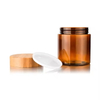 50ml 150ml 250ml 500ml Cosmetic Packaging Empty clear Amber Body Butter Scrub PET Plastic Cream Jar with Bamboo Lid