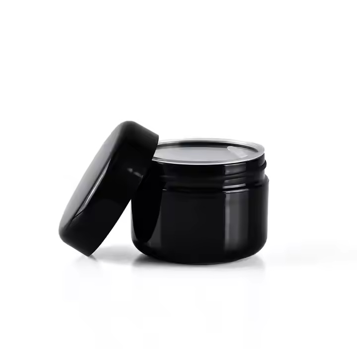 Empty Cosmetic Body Butter Scrub Cream Container Custom Black PP Plastic Jar Pot