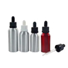 Food Grade Essential Oil Liquid 30ml 50ml 60ml Red Silver Grey Aluminum Dropper Bottle with Childproof Cap