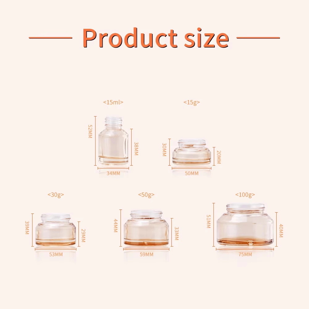 Luxury Oblique Glass Jar 15ml-200ml Range for Cosmetic Products Face Cream Toner Essence Lotion Bottles