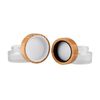 Hot sale cosmetic face cream container 5ml 15ml 30ml 50ml 100ml frosted clear glass jar with bamboo wood lid