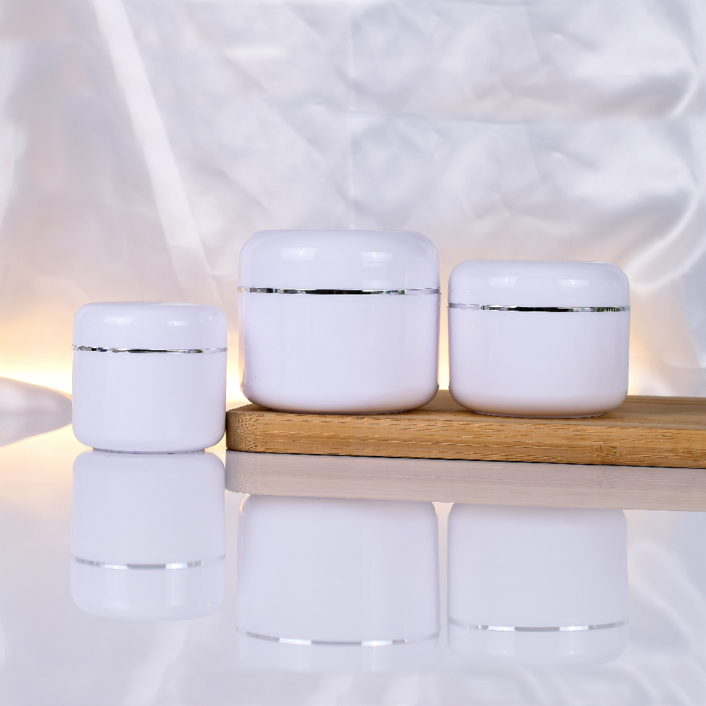 In Stock 5G 30G 50G 100G White Sturdy Thick Double Wall Plastic Container Jar for Lotion Creams Toners Lip Balms Makeup Samples