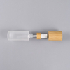 Luxury 30ml 50ml 100ml Empty Skincare Lotion Cream Glass Spray Round Frosted clear Cosmetic Bottle Packaging with bamboo Pump lid