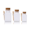 Frosted ABS Plastic Bath Salt Packaging Jars With Wood Spoon And Cork Lid