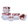 Rose Gold Top Cover Diamond-shape Body Double Layer Acrylic Cosmetic Packaging Container Plastic Cream Jar