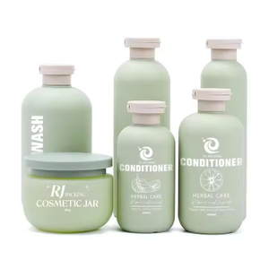 Custom Eco Friendly HDPE 250ml 300ml 400ml 16oz Green Squeeze Plastic Shampoo Bottle 8oz Body Lotion Jar