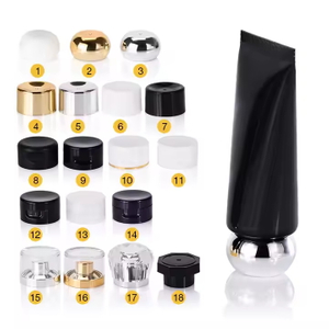 Luxury 30ml 50ml 100ml 150ml White Black Cosmetic Packaging Empty Cream Lotion Plastic Pe Soft Tube With Gold Screw Cap