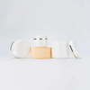 Gold Strip Dome Lid Empty Cosmetic Body Butter Scrub Cream Container White PP Plastic Jar Pot