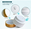 Hot sale 15ml 30ml 50ml 100ml 150ml 200ml 250ml White PP Plastic Cosmetic Cream Jar with Bamboo Wooden Lid