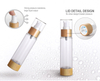 Cosmetic Packaging Vacuum 15ml 30ml 50ml Bamboo Airless Pump Bottle with Lotion Pump