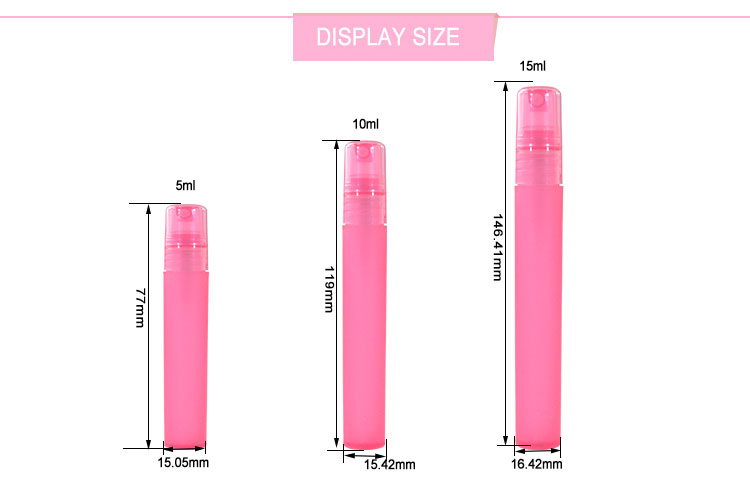 Cosmetic Travel Pocket 5ml 10ml 15ml 20ml PP Plastic Pen Shape Spray Perfume Atomizers Bottles