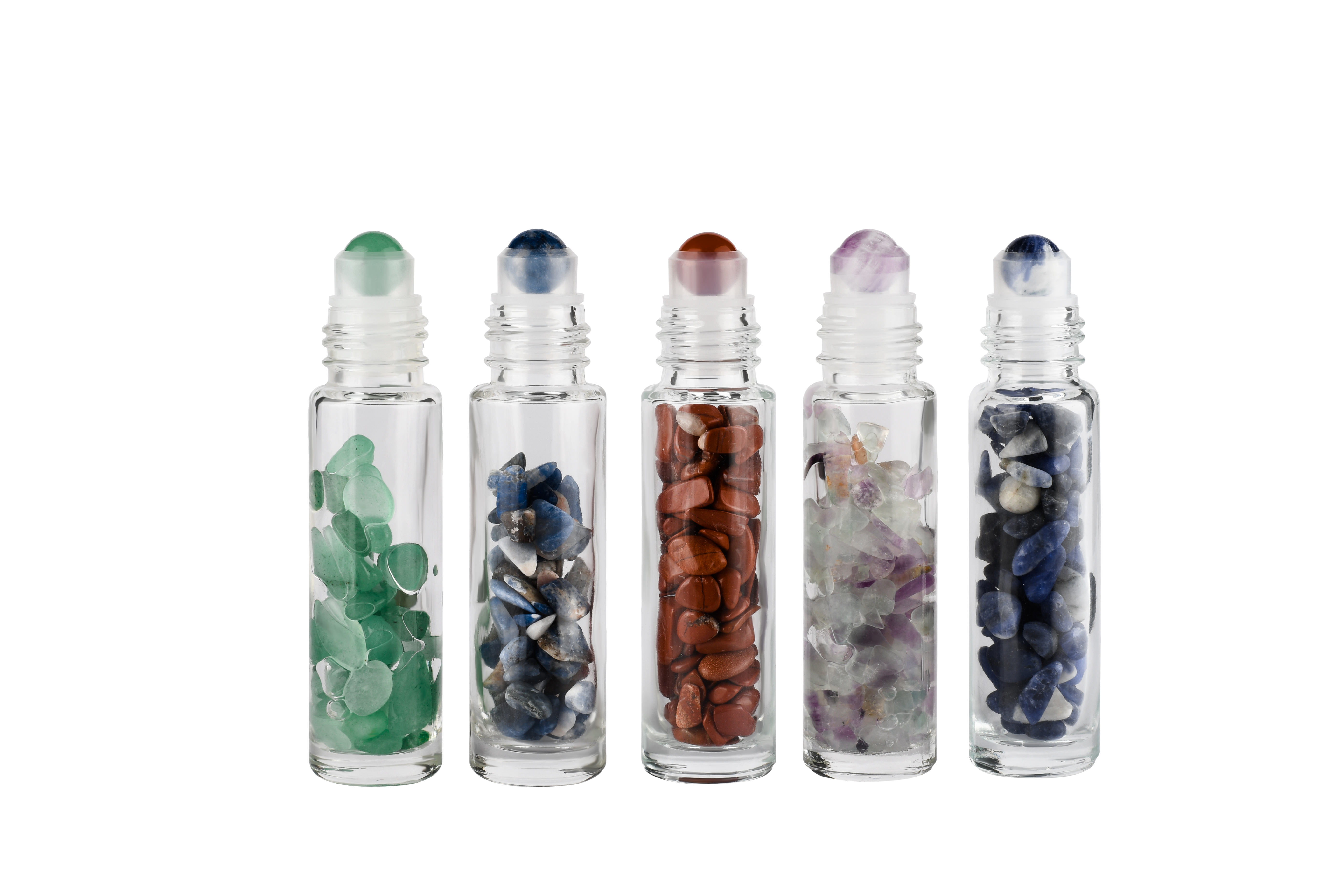 10ml 15ml Perfume Roller Ball Container Clear Amber Blue Green Essential Oil Glass Roll on Bottle with Bamboo Cap