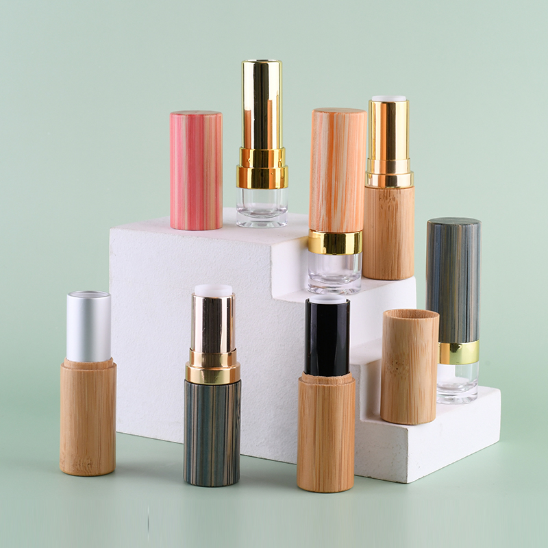 Natural Empty Gift Golden Silver Cosmetic Make up 3g 5g Bamboo Lipstick Lip Balm Tube Bamboo Lip Gloss Tube
