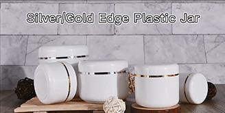 Silver/Gold Edge Plastic Jar