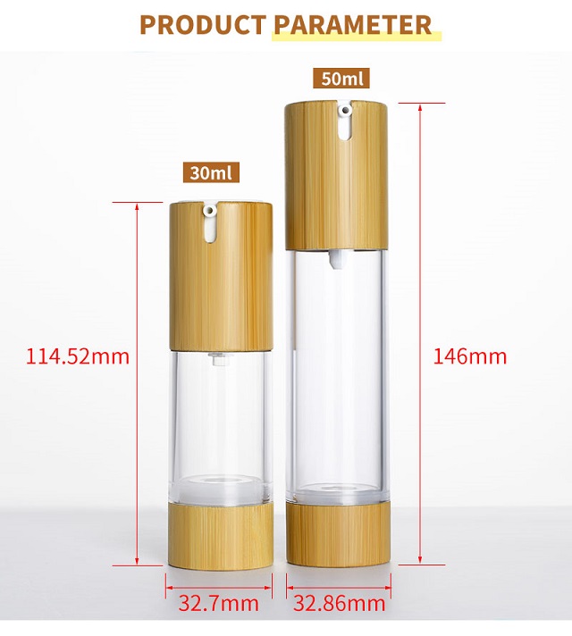 bamboo airless pump bottle