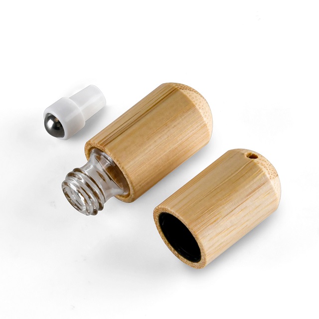 Chinese Style 1ml 2ml 5ml Bamboo Essential Oil Roller on Bottle Repackaging Empty Perfume Bottle with Tassel