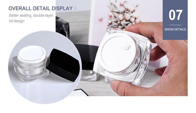 Empty Luxury square Acrylic Cosmetic Packaging